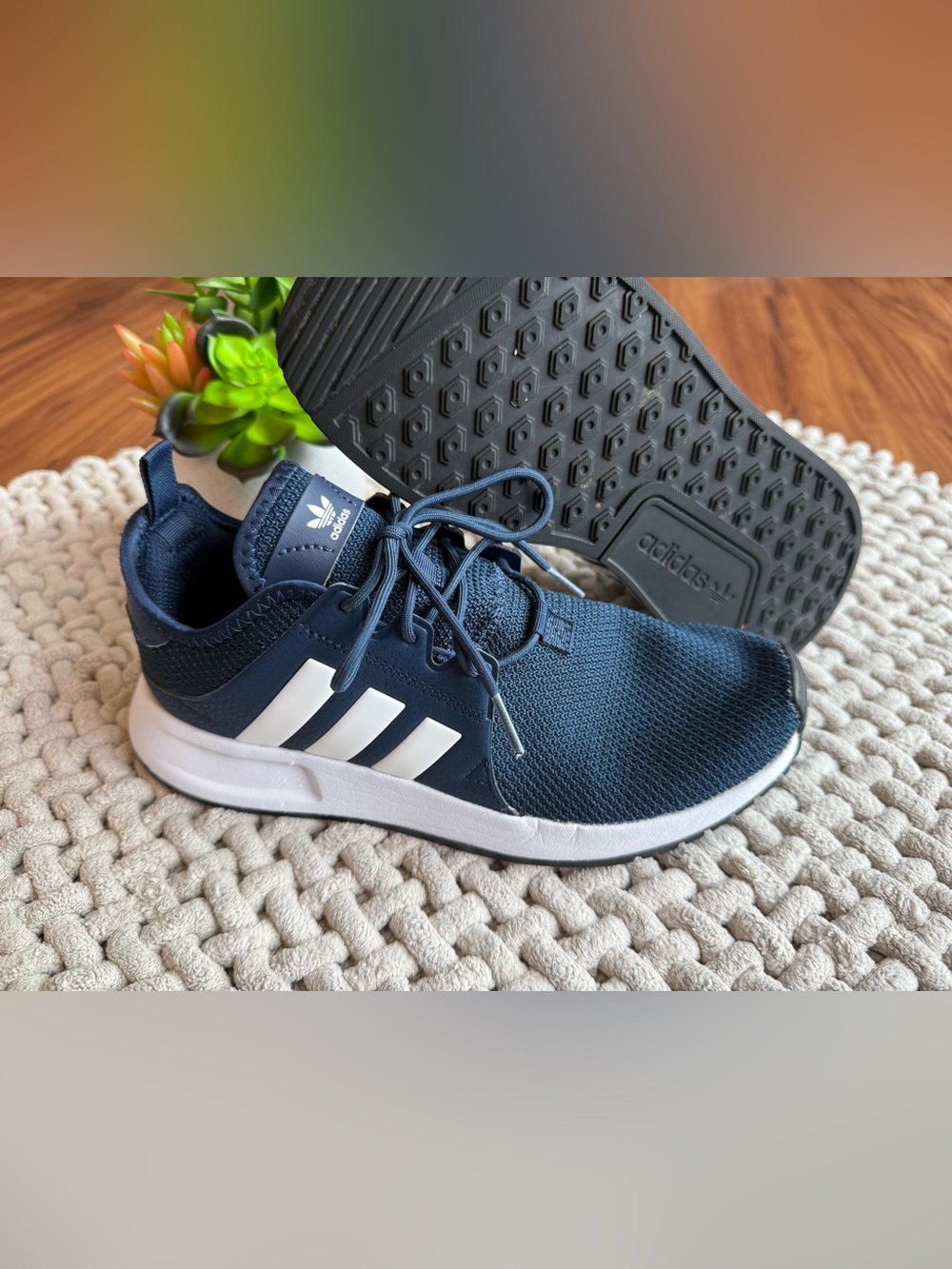 Adidas | X_PLR Lifestyle Running Shoes | Navy and White | Youth Size 5